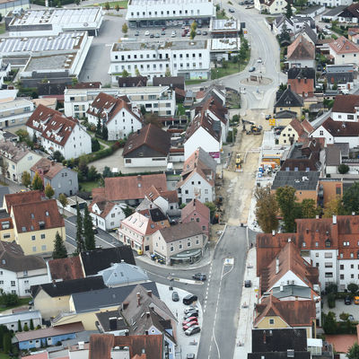 Bild vergr��ern: Luftbild der Baustelle Augsburger Stra�e