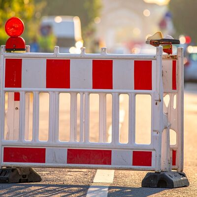 Absperrung Stra&szlig;enbaustelle