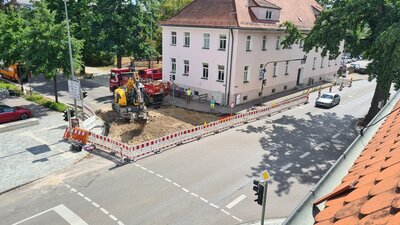 Bild vergr&ouml;&szlig;ern: Bauarbeiten Kreuzung Martinstra&szlig;e